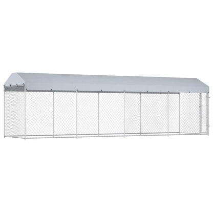 Recinzione per Cani da Esterno con Tetto 760x190x225 cm | homemem39
