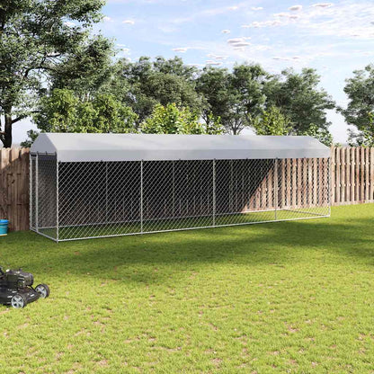 Recinzione per Cani da Esterno con Tetto 760x190x225 cm | homemem39