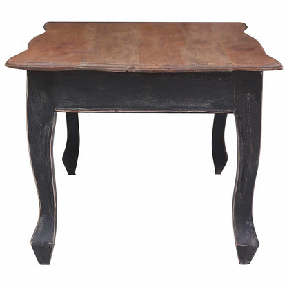 Tavolino da Salotto Nero 120x60x45 cm Legno Massello di Mogano