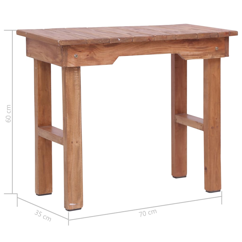 Tavolino da Salotto 70x35x60 cm in Legno Massello di Mogano | homemem39