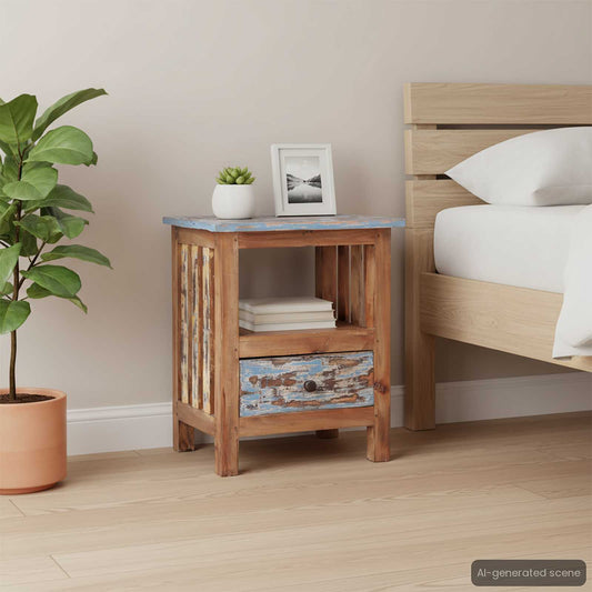 Comodino 41x30x50 cm in Legno Massello di Mogano