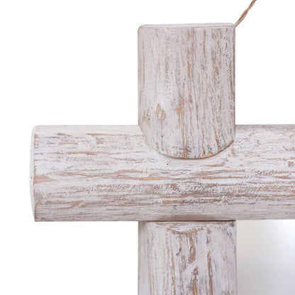 Specchio con Tronchi Bianco 70x70 cm Legno Massello di Recupero - homemem39