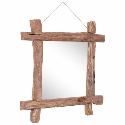 Specchio con Tronchi Naturale in Teak di Recupero