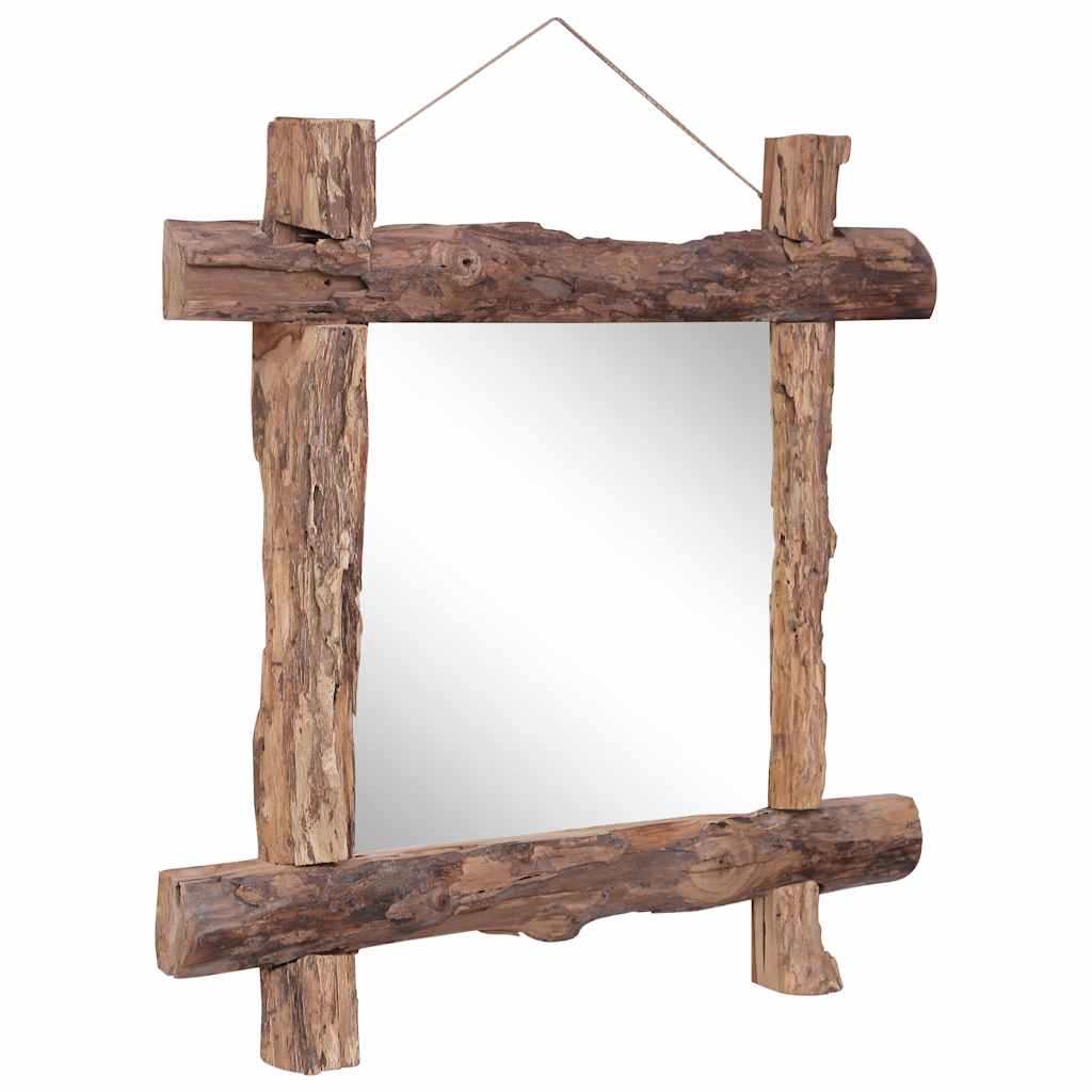 Specchio con Tronchi Naturale in Teak di Recupero