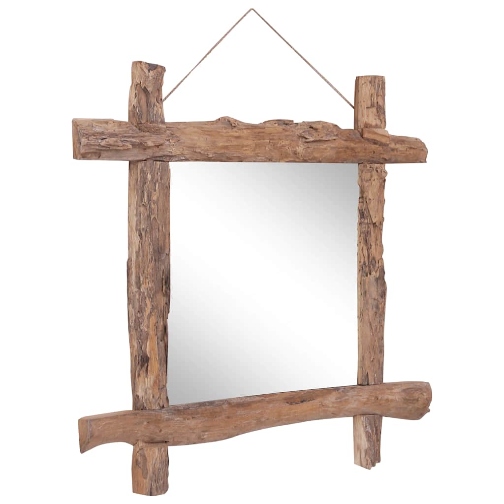 Specchio con Tronchi Naturale in Teak di Recupero