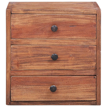 Comodino con 3 Cassetti 35x25x35 cm Legno Massello di Mogano - homemem39