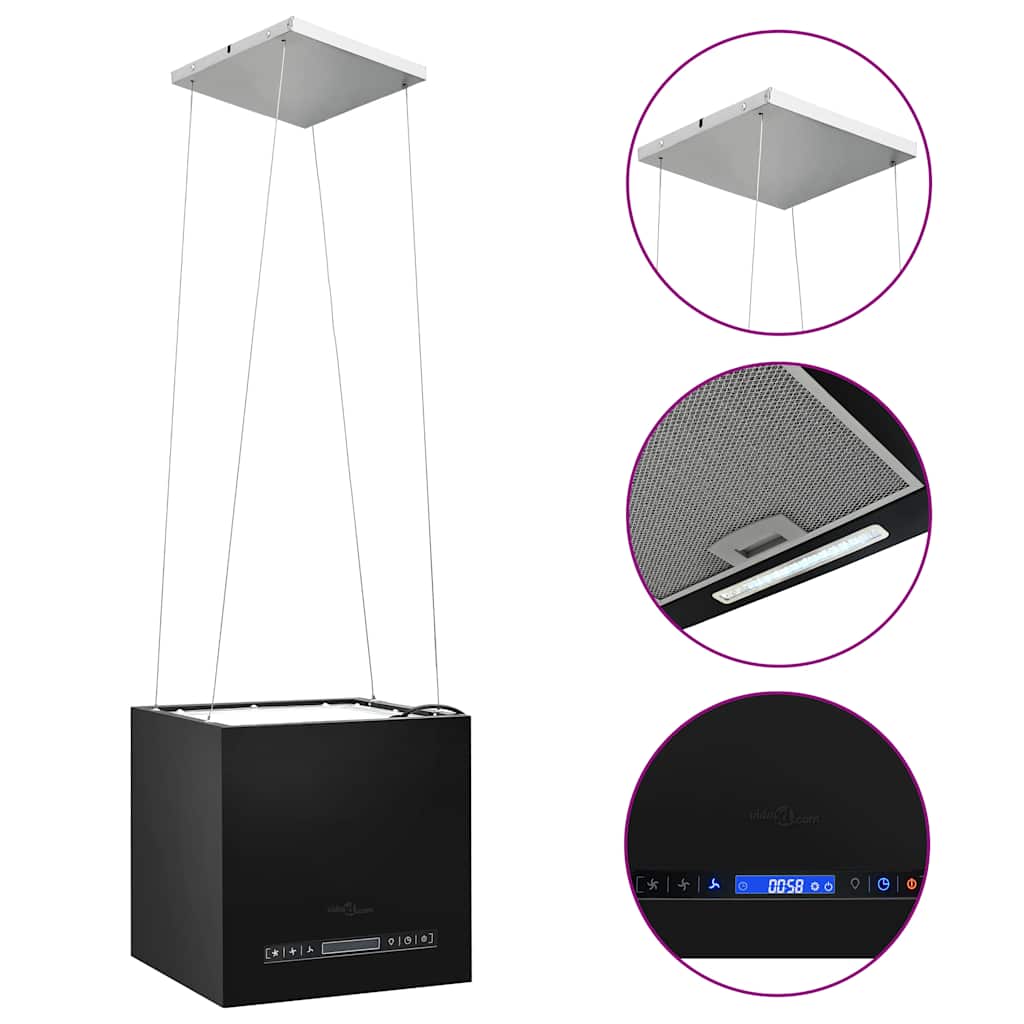 Cappa da Cucina ad Isola Sospesa LCD Sensore 37 cm in Acciaio | homemem39