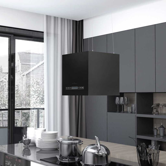 Cappa da Cucina ad Isola Sospesa LCD Sensore 37 cm in Acciaio