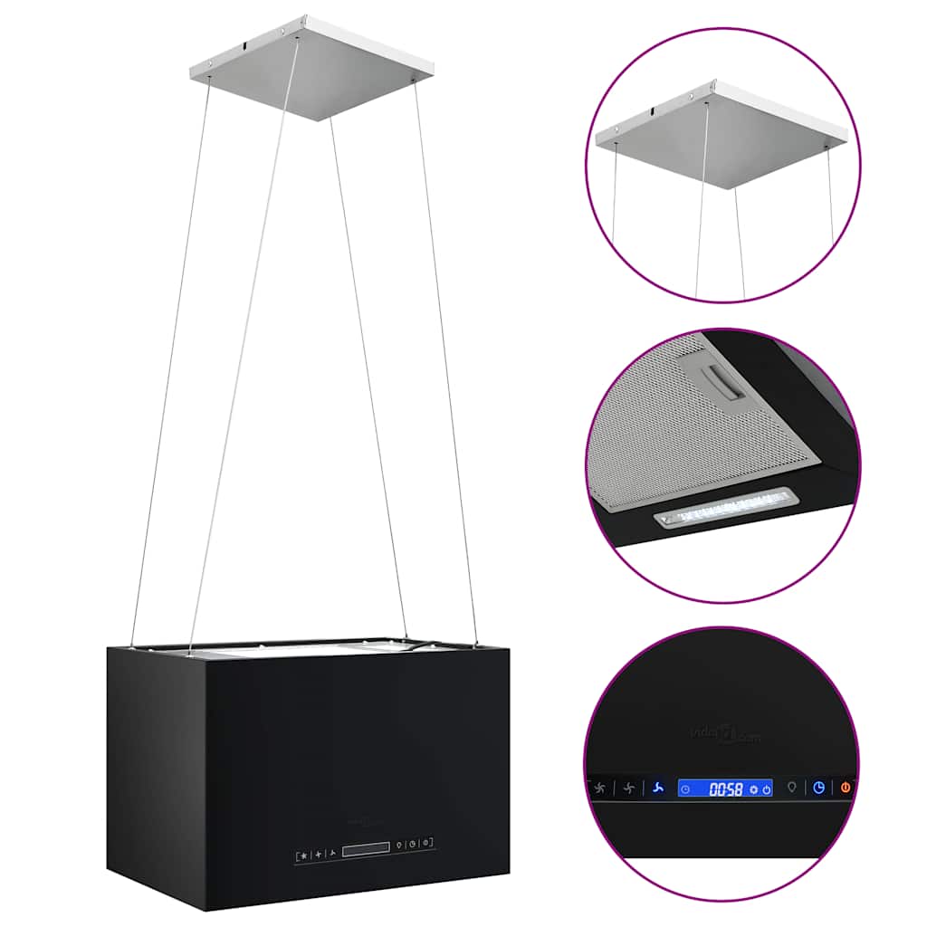 Cappa da Cucina ad Isola Sospesa LCD Sensore 55 cm in Acciaio