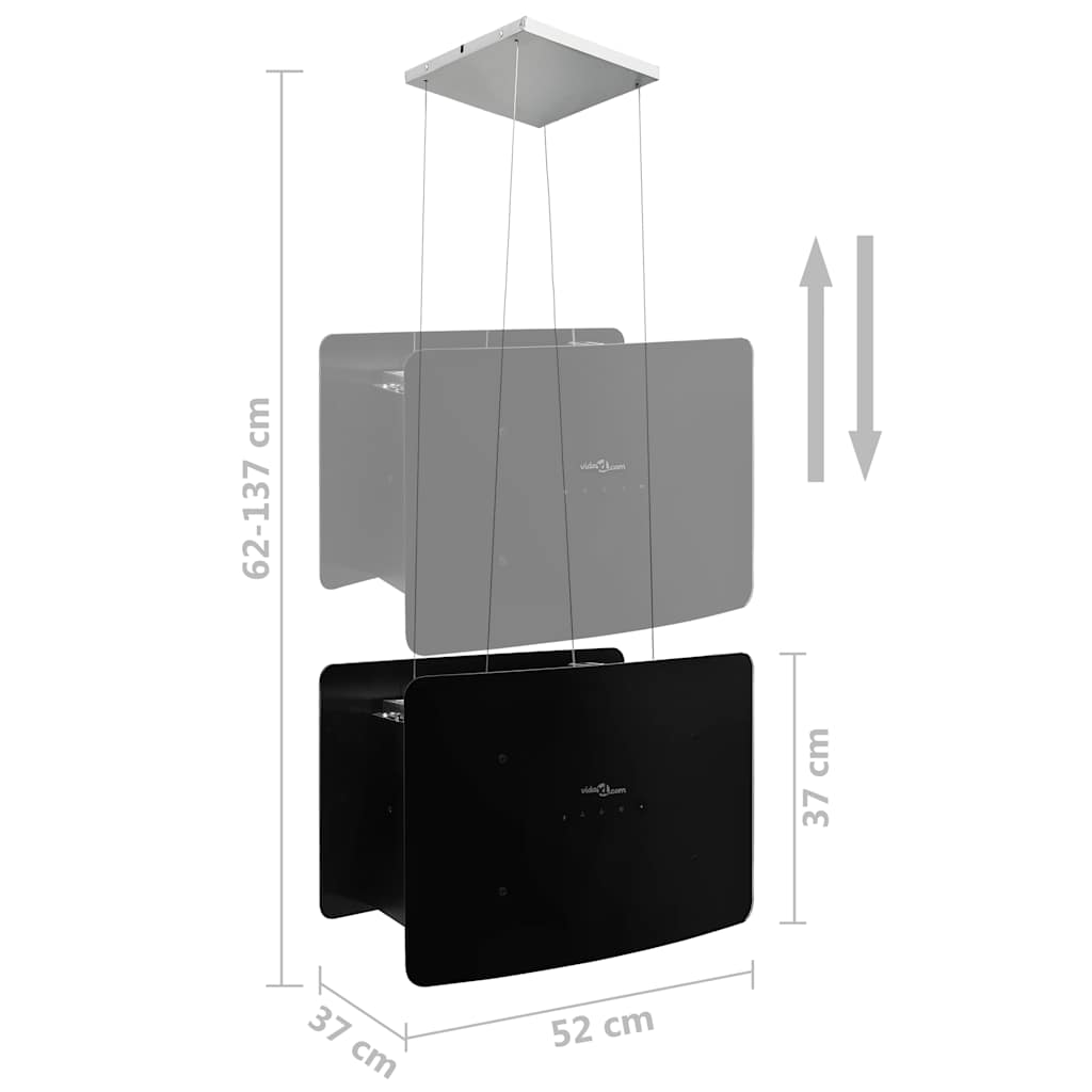 Cappa da Cucina ad Isola Sospesa LCD Sensore in Vetro Temperato | homemem39