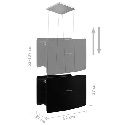Cappa da Cucina ad Isola Sospesa LCD Sensore in Vetro Temperato | homemem39