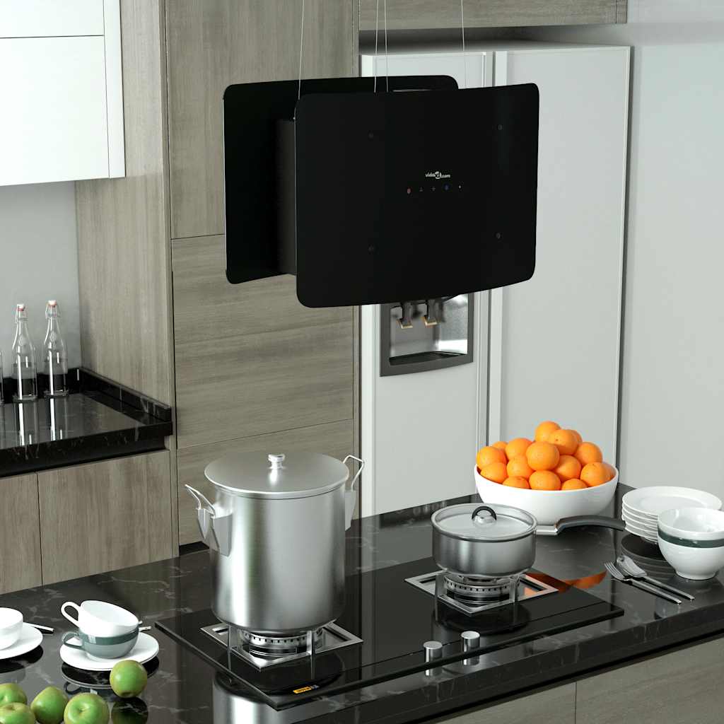 Cappa da Cucina ad Isola Sospesa LCD Sensore in Vetro Temperato | homemem39