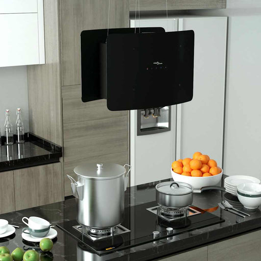 Cappa da Cucina ad Isola Sospesa LCD Sensore in Vetro Temperato | homemem39
