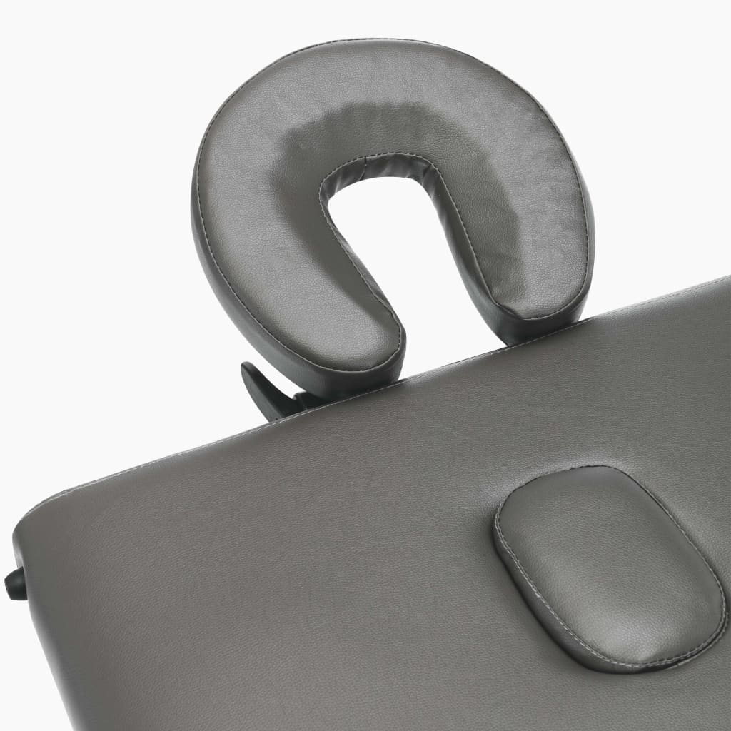 Lettino da Massaggio 2 Zone Telaio in Legno Antracite 186x68cm - homemem39