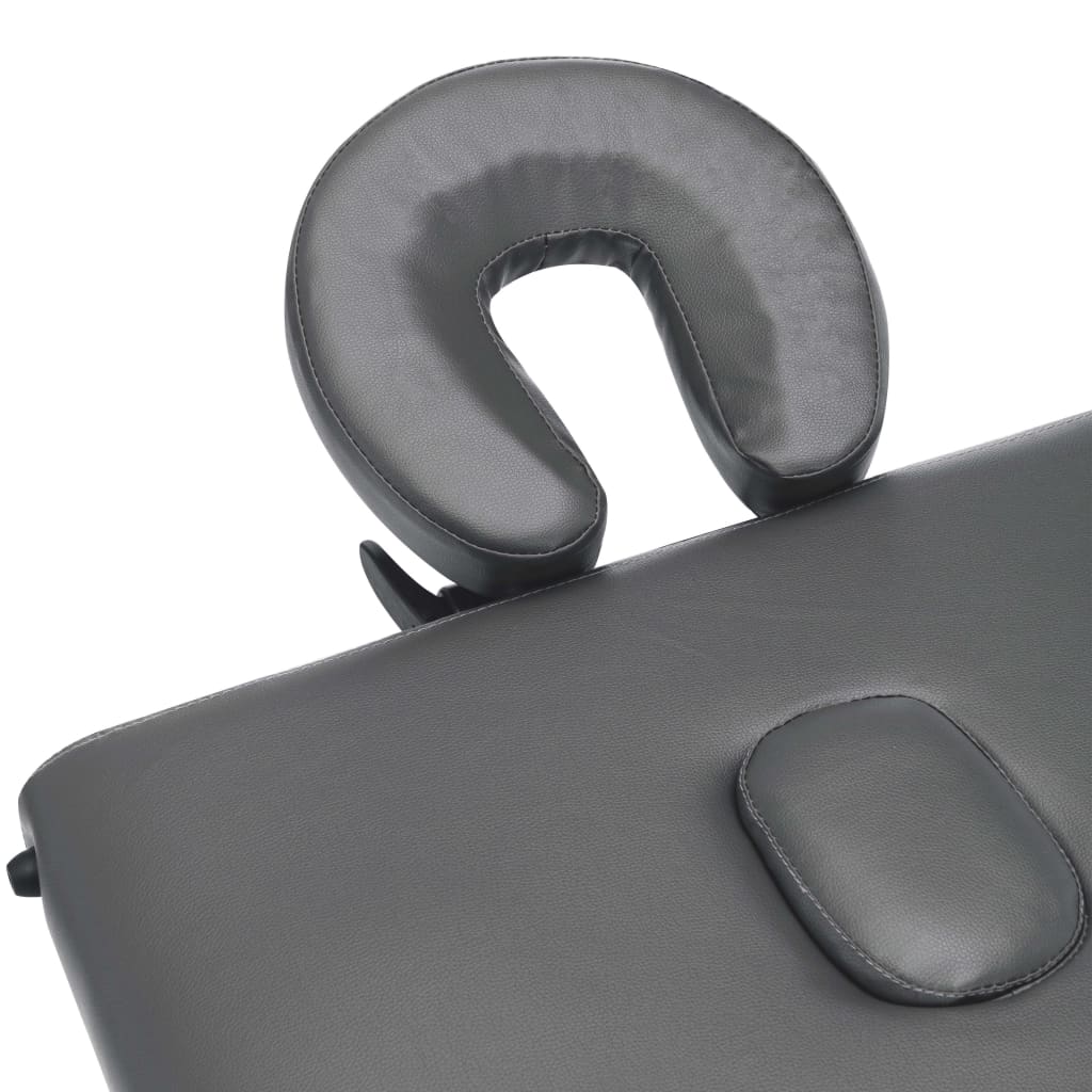 Lettino da Massaggio 3 Zone Telaio in Legno Antracite 186x68cm - homemem39