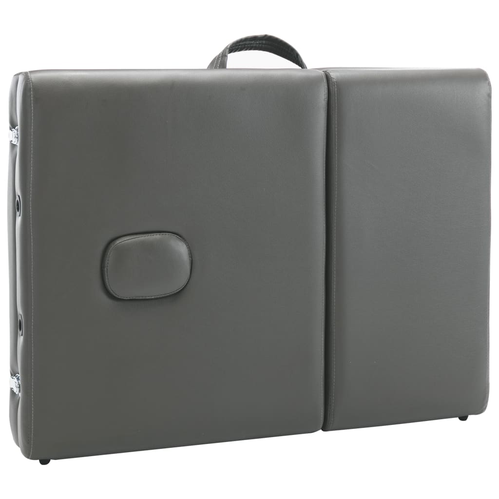 Lettino da Massaggio 4 Zone Telaio in Legno Antracite 186x68cm | homemem39
