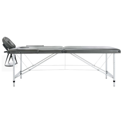 Lettino da Massaggio 2 Zone Telaio Alluminio Antracite 186x68cm | homemem39