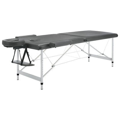 Lettino da Massaggio 2 Zone Telaio Alluminio Antracite 186x68cm | homemem39