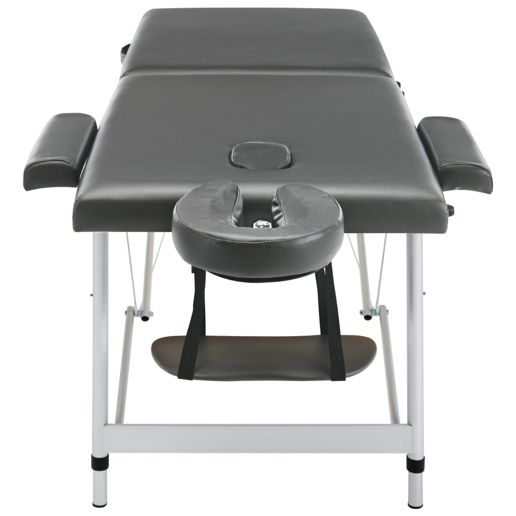 Lettino da Massaggio 2 Zone Telaio Alluminio Antracite 186x68cm | homemem39