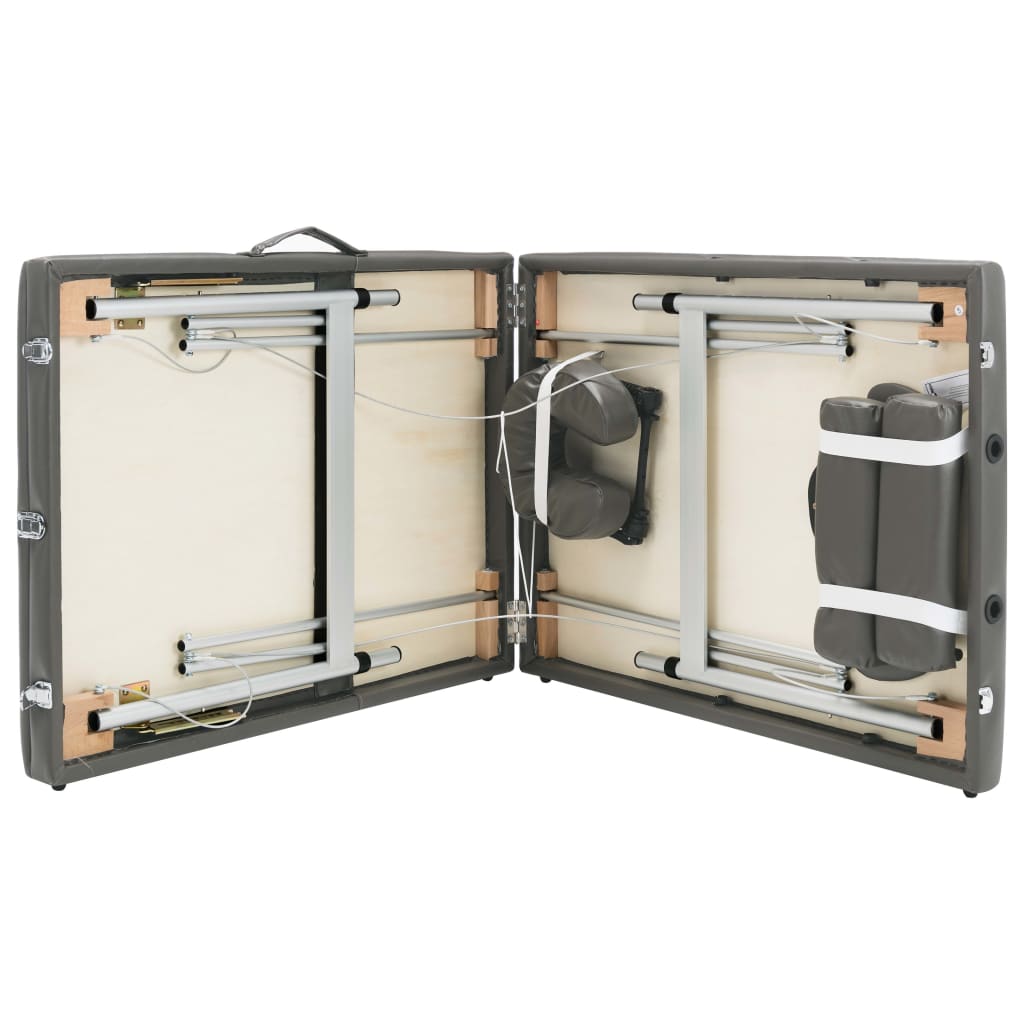 Lettino da Massaggio 3 Zone Telaio Alluminio Antracite 186x68cm | homemem39