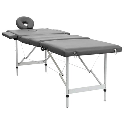 Lettino da Massaggio 4 Zone Telaio Alluminio Antracite 186x68cm | homemem39