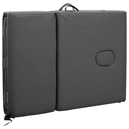 Lettino da Massaggio 4 Zone Telaio Alluminio Antracite 186x68cm
