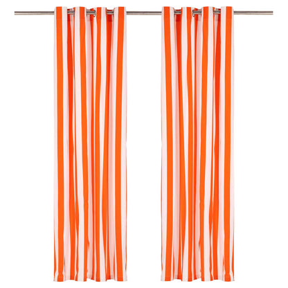 Set di tende 2 pcs Arancione 140 x 225cm Poliestere e Cotone