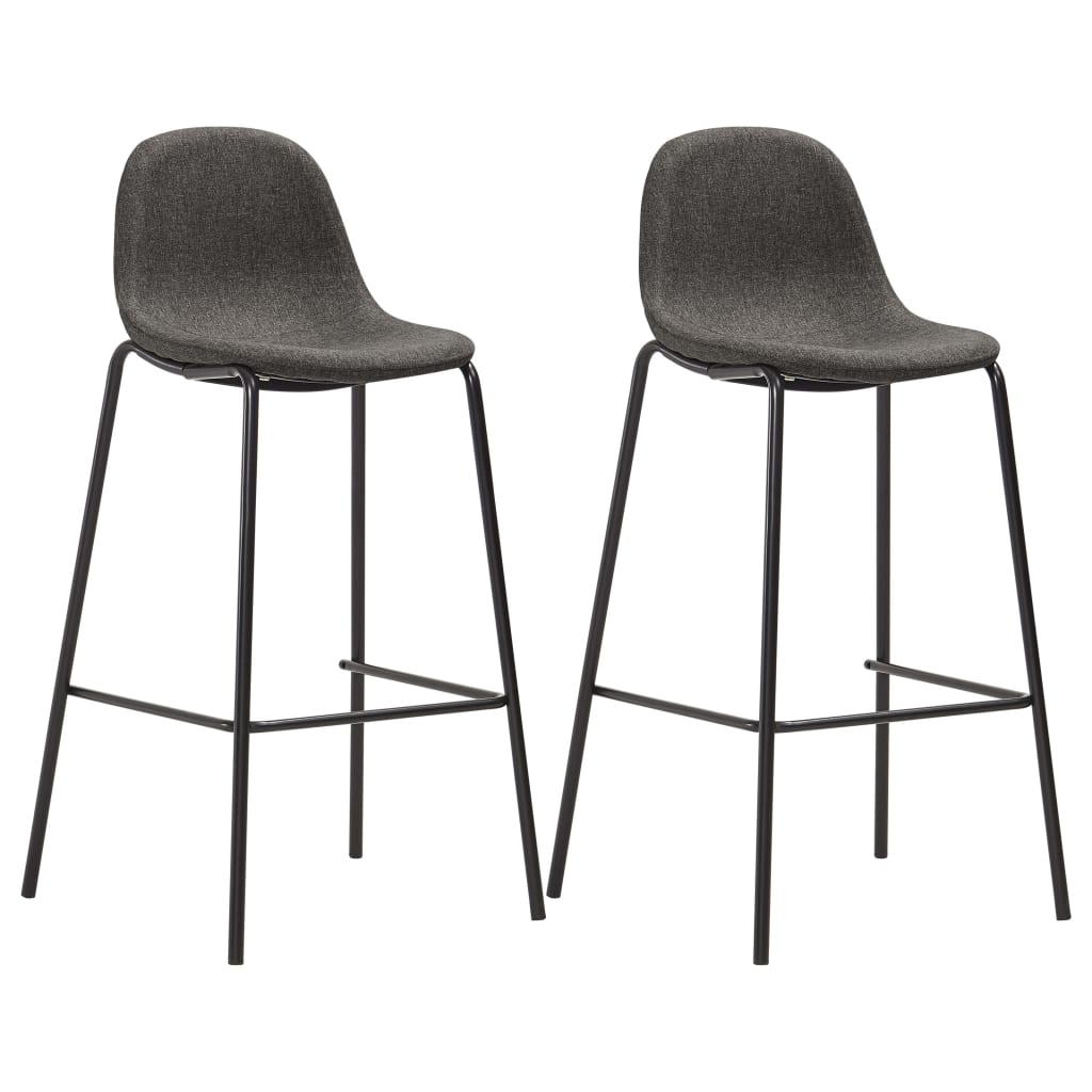 Bar Chairs 2 pcs Dark Gray Fabric