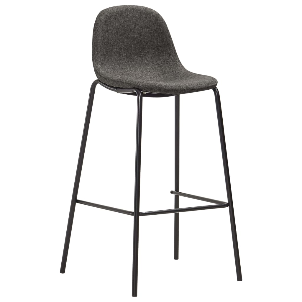 Bar Chairs 2 pcs Dark Gray Fabric