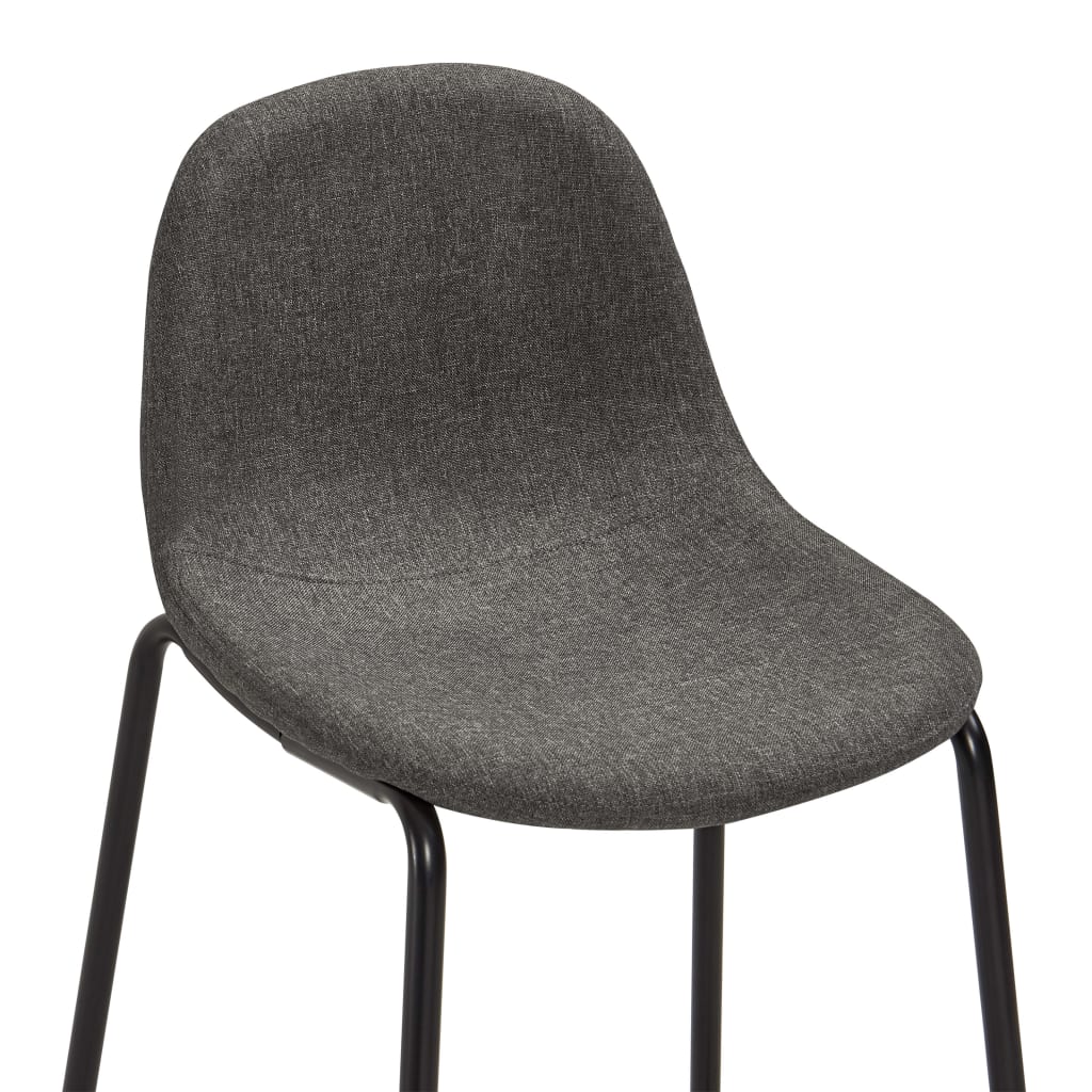 Bar Chairs 2 pcs Dark Gray Fabric