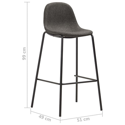 Bar Chairs 2 pcs Dark Gray Fabric