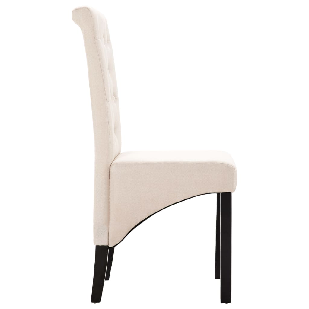 Dining Chairs 6 pcs Cream Fabric