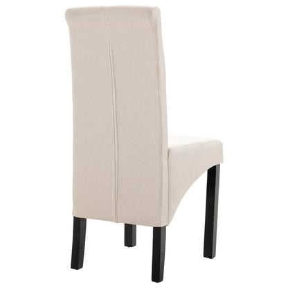 Dining Chairs 6 pcs Cream Fabric