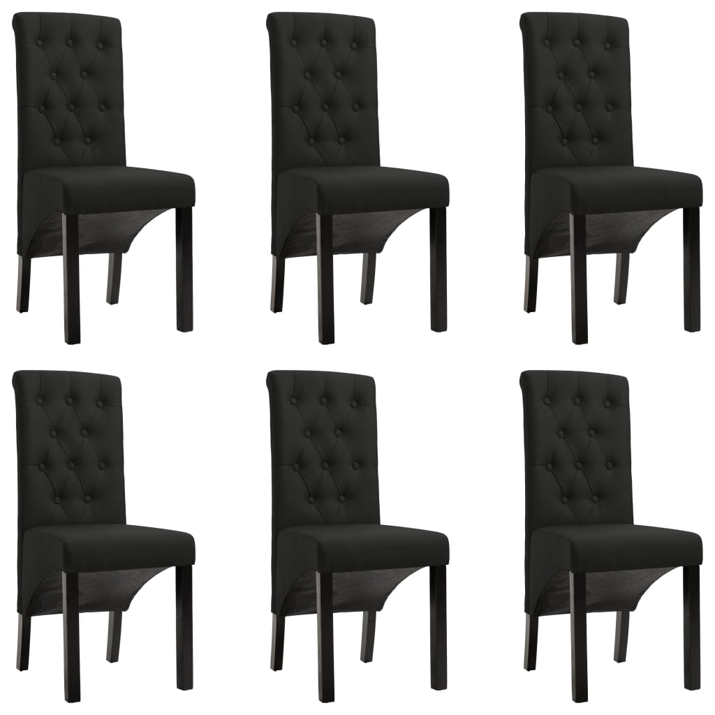 Dining Chairs 6 pcs Black in Fabric