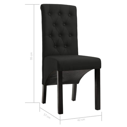 Dining Chairs 6 pcs Black in Fabric