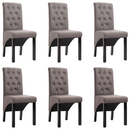 Dining Chairs 6 pcs Taupe Gray Fabric