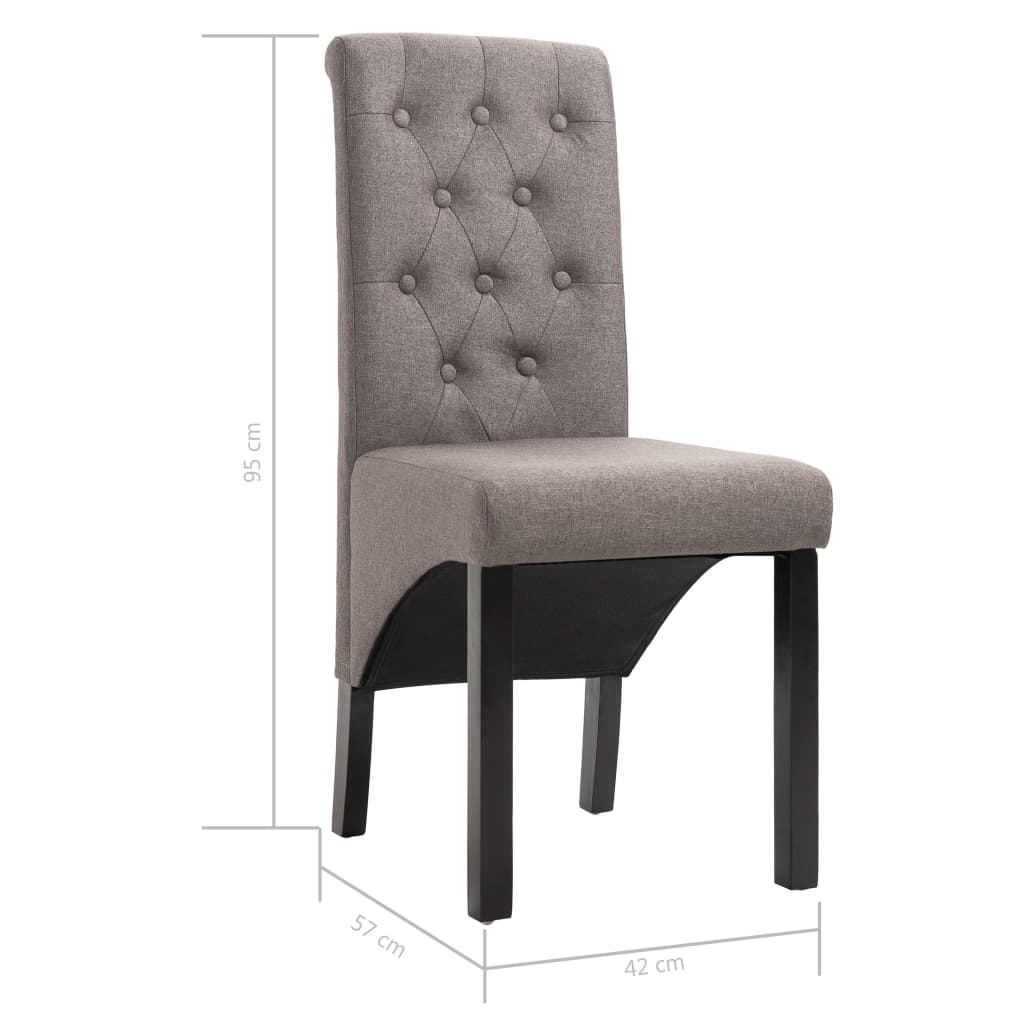 Dining Chairs 6 pcs Taupe Gray Fabric