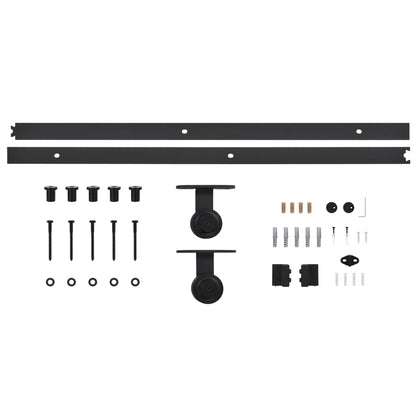Kit di Binari per Porte Scorrevoli SKIEN 183 cm Acciaio Nero - homemem39