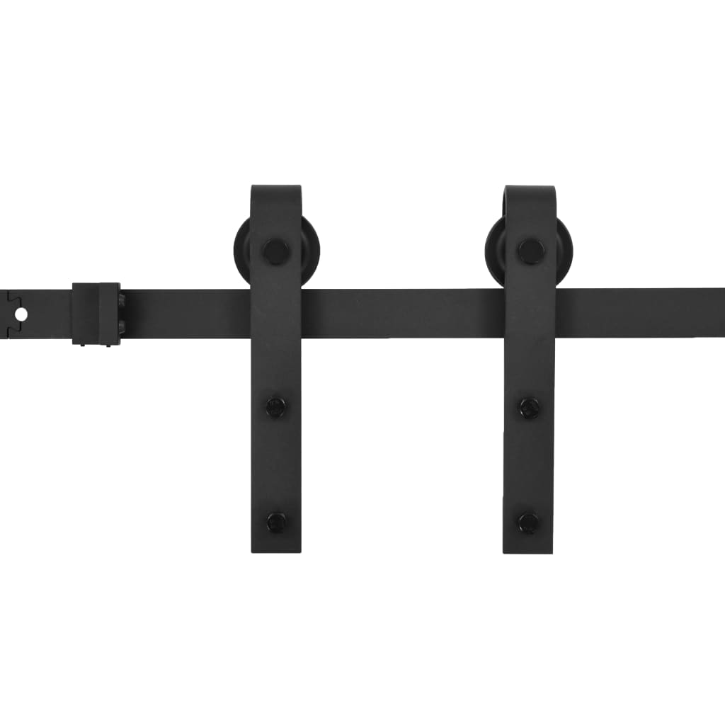 SKIEN Sliding Door Track Kit 200 cm Black Steel