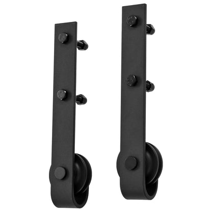 SKIEN Sliding Door Track Kit 200 cm Black Steel