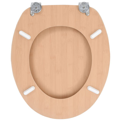 Tavolette WC con Coperchi 2 pz in MDF Design Bambù