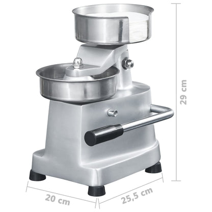 Pressa per Hamburger con 500 Fogli Carta Patty Alluminio 10 cm