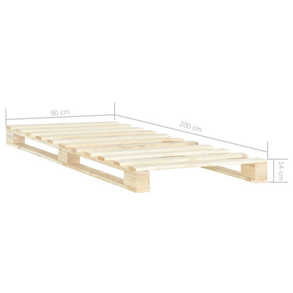 Giroletto in Pallet di Legno Massello di Pino 90x200 cm | homemem39