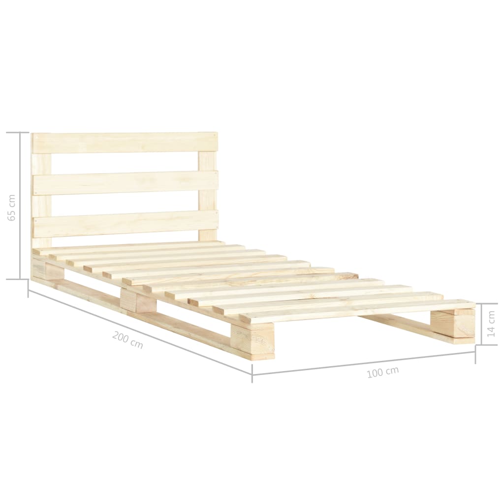 Giroletto in Pallet di Legno Massello di Pino 100x200 cm | homemem39