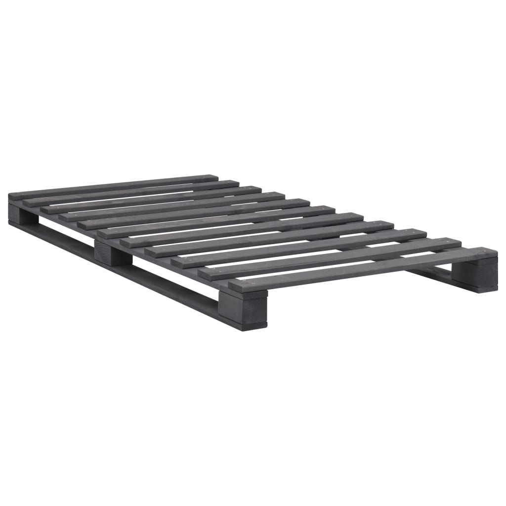 Giroletto in Pallet Grigio Legno Massello di Pino 90x200 cm | homemem39