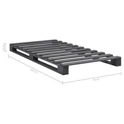 Giroletto in Pallet Grigio Legno Massello di Pino 90x200 cm | homemem39
