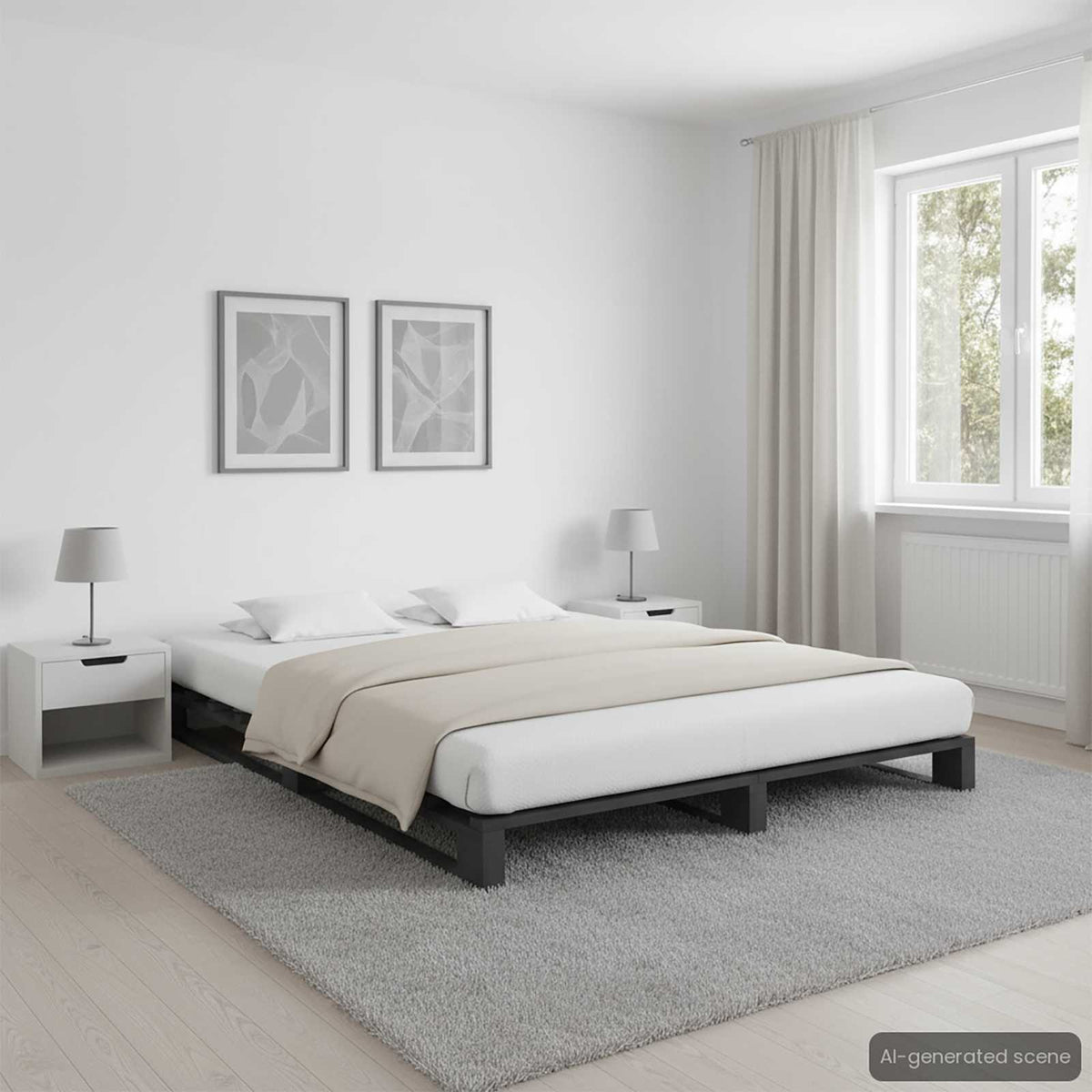 Giroletto in Pallet Grigio Legno Massello di Pino 120x200 cm
