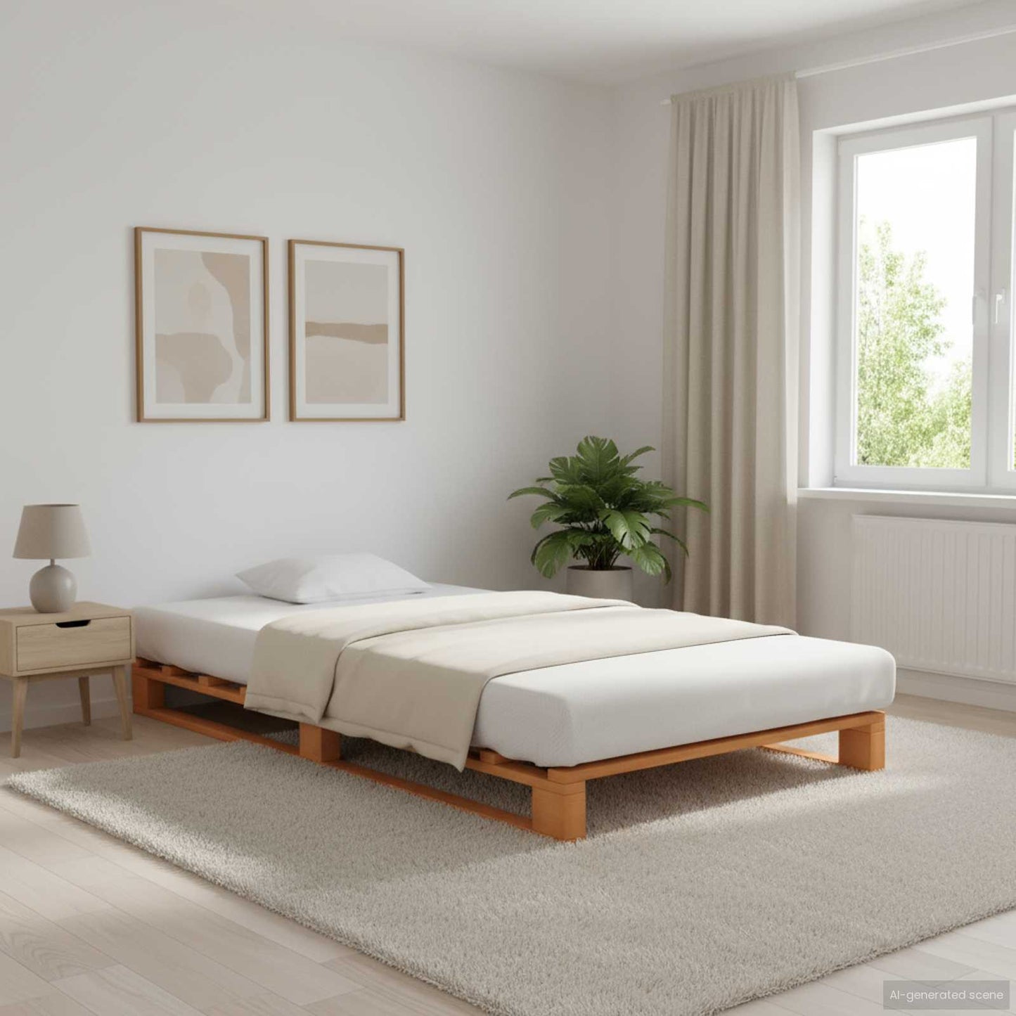 Giroletto in Pallet Marrone Legno Massello di Pino 90x200 cm