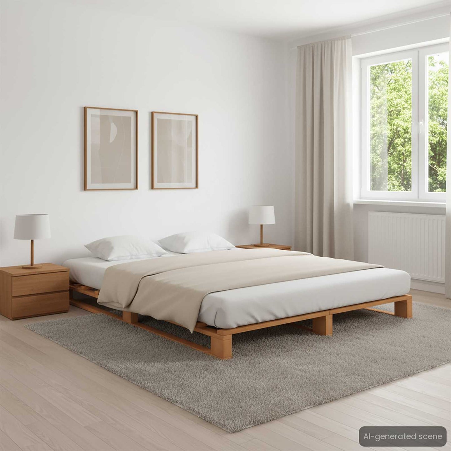 Giroletto Pallet in Legno Massello di Pino 140x200 cm