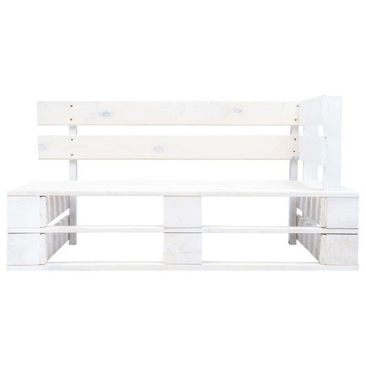 Panca Angolare da Giardino su Pallet in Legno Bianca | homemem39